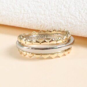 Kendra Scott Quinn Triple Band Collection. Mixed Metal Ring Size 7